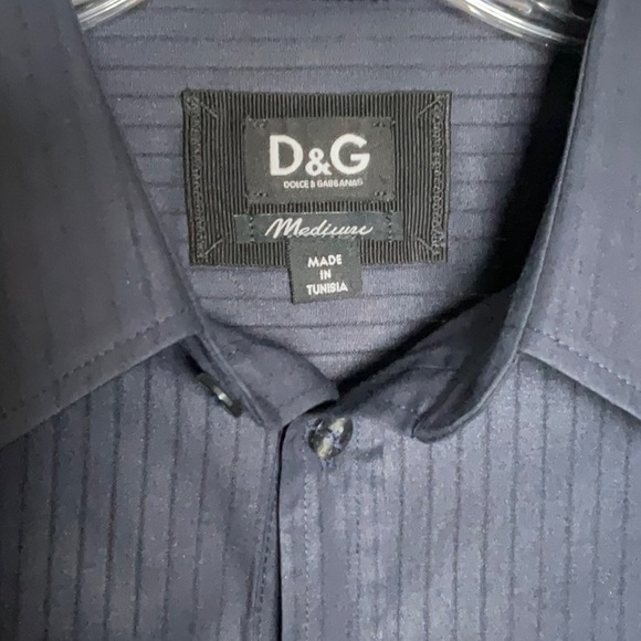Dolce & Gabbana long sleeve button down Dark Blue Slim - M 48 - Picture 2 of 6
